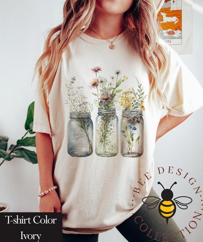 Flower Shirt | Spring Shirt | T-Shirt | Boho Wildflowers Floral Nature Shirt | Best Friend Gift | Botanical Shirt Sweatshirt, Hoodie, Comfort Colors