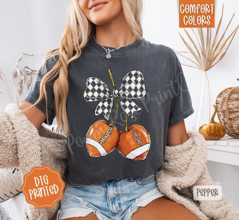 Football Cherries Comfort Colors, Trendy Fall Tshirt