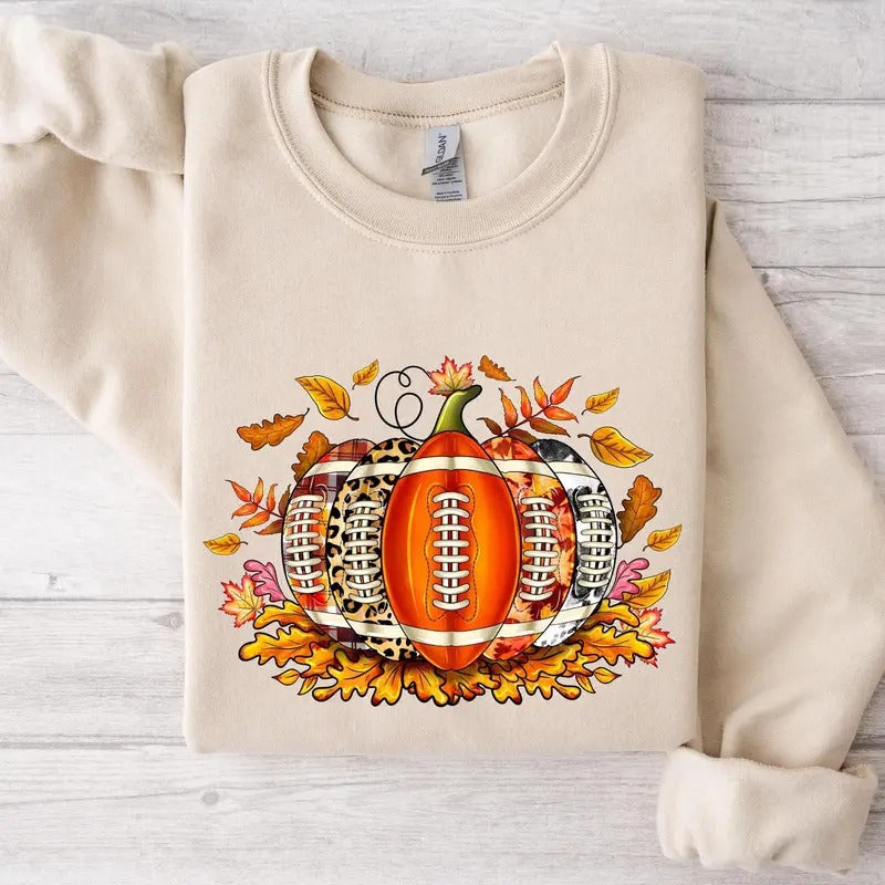 Football Season Turkey Sweatshirt for Men and Women, Loose Fit and Medium-Heavy Fabric