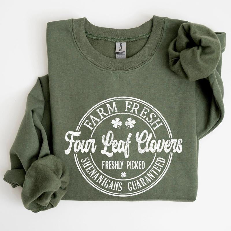 Four Leaf Clovers Farm, St Patrick's Day Sweatshirt