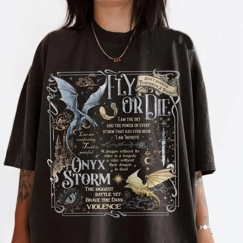 Fourth Wing T-Shirt | Dragon Rider Shirt | Basgiath War College | Violet Sorrengail | Violent Little Thing Cotton Crewneck Casual Fit Womenswear