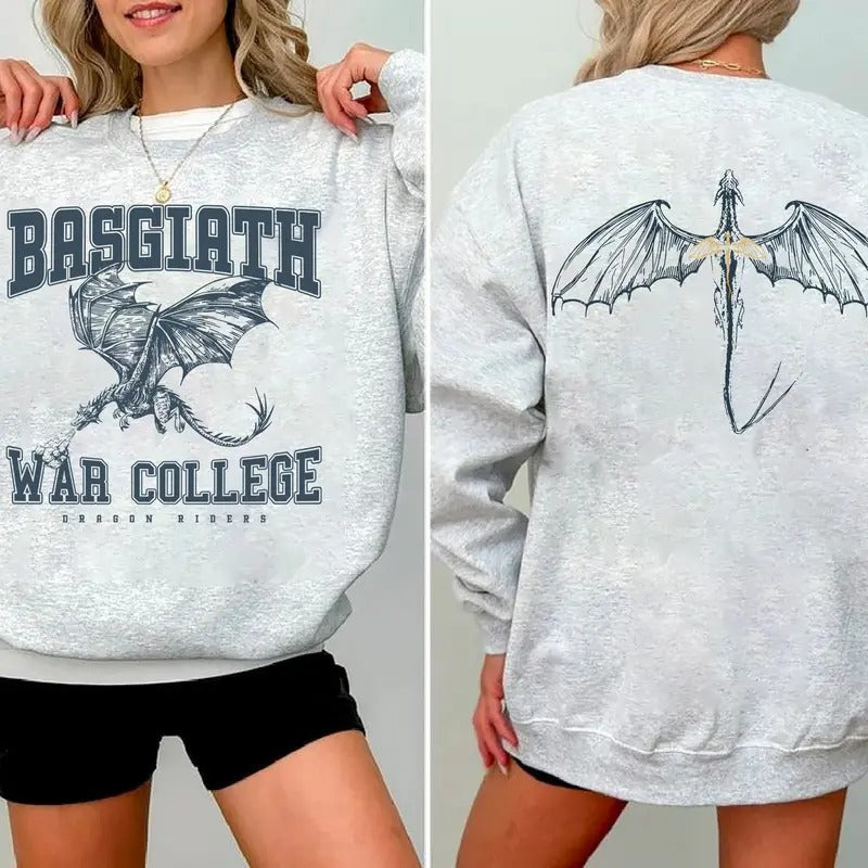 Fourth Wing 4 Legs Dragon Sweatshirt, Basgiath College 2-Sided Sweatshirt, Booktok Crewneck, Vintage Fourth Wing Shirt, Dragon Rider Shirt, Bookish Shirt, Basgiath War College Sweatshirt