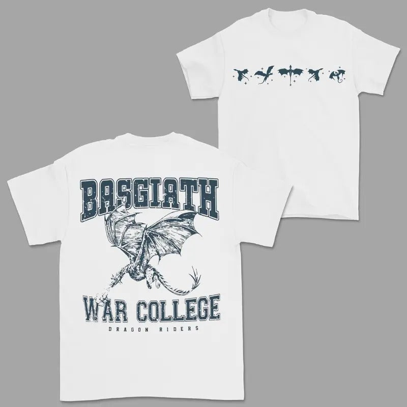 Fourth Wing 4 Legs Dragon T-shirt, Basgiath College 2-Sided T-shirt, Booktok Crewneck, Vintage Fourth Wing Shirt, Dragon Rider Shirt, Bookish Shirt, Basgiath War College Tees