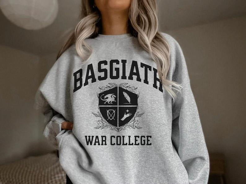 Fourth Wing Crewneck Basgiath War College Dragon Rider Sweatshirt Fantasy Academia Fourth Wing Hoodie and Sweater; T-shirt Cotton Womenswear