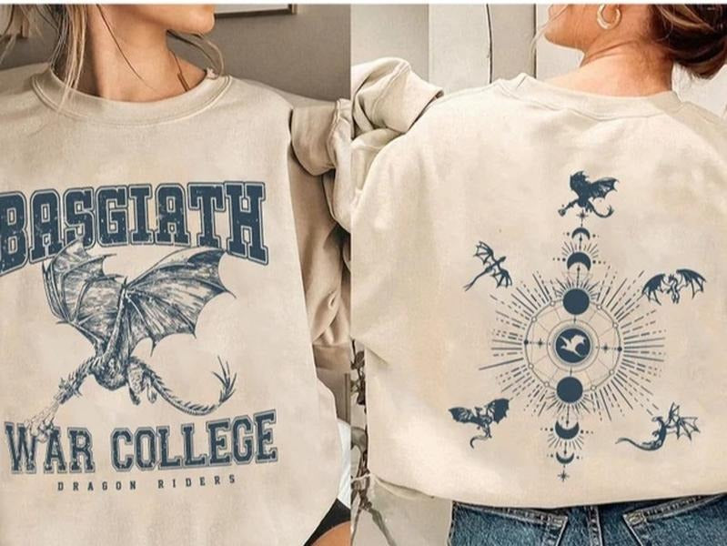 Fourth Wing Double-Sided Shirt, Basgiath War College Shirt, Basgiath War College Gift, Fourth Wing Shirt, Dragon Rider Shirt, Bookish Shirt