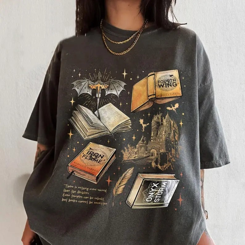 Fourth Wing Series Shirt For Fans, War College T-Shirt, Dragon Rider Tee, Book Merch Gift Crewneck Fit Shortsleeve Womenswear Cotton Unisex