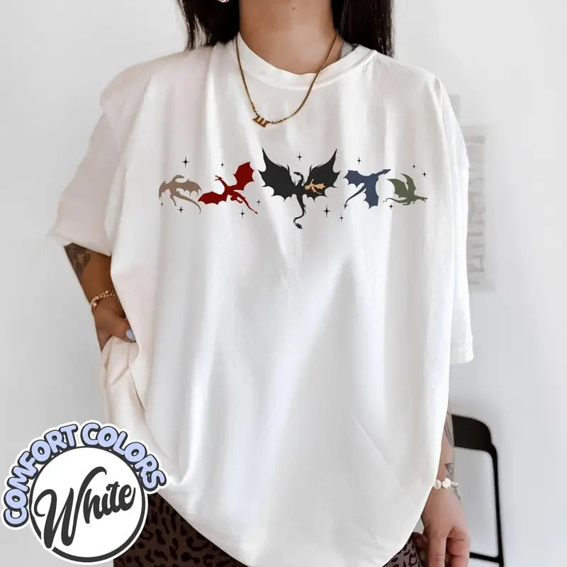 Fourth Wing Shirt, Basgiath War College Shirt, Violet Sorrengail, Xaden Riorson, Gifts for Readers, Fantasy Book Dragon Shirtstyle{n002}2