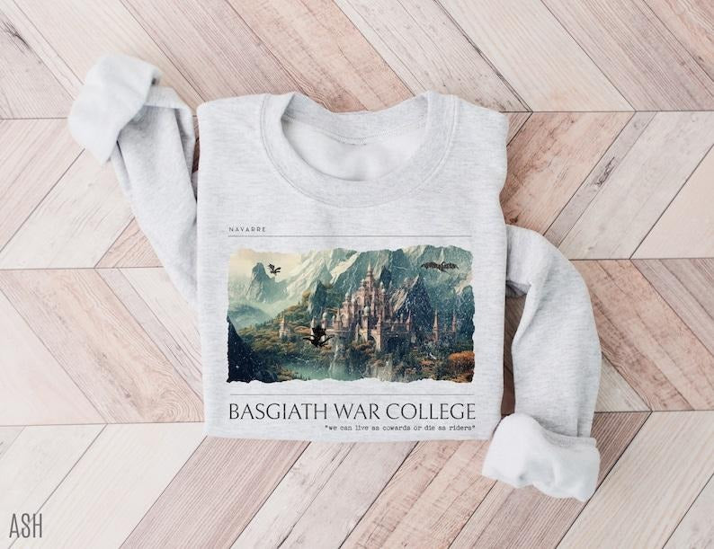 Fourth Wing Sweatshirt Basgiath War College Sweatshirt, Fourth Wing Hoodie and Sweater; T-shirt Cotton Menswear...