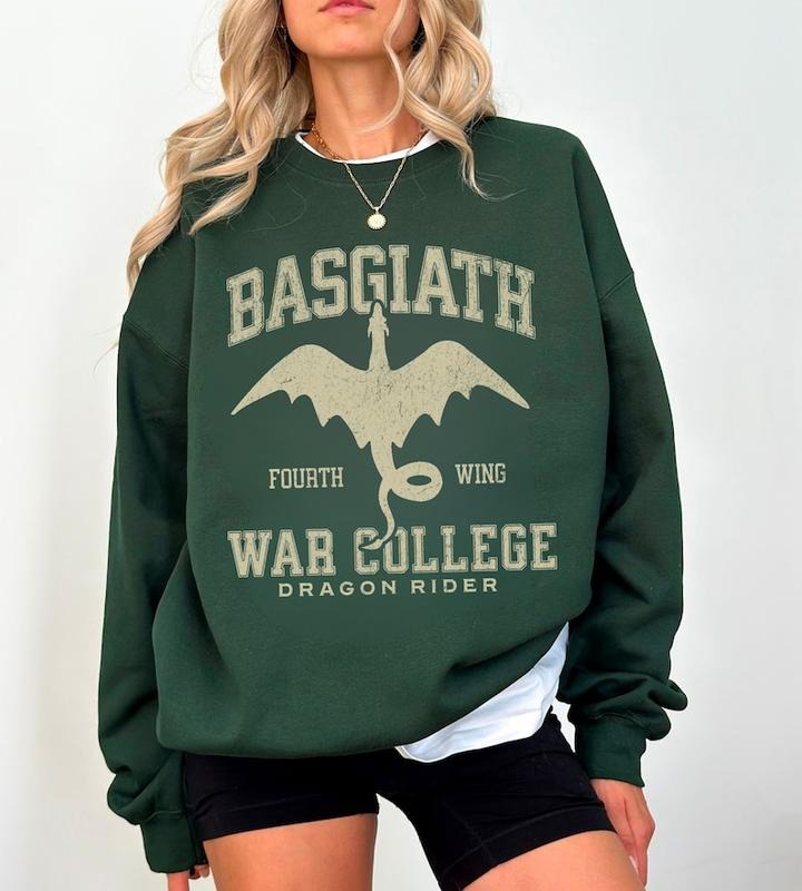 Fourth Wing Sweatshirt , Basgiath War College Sweatshirt, Fourth Wing Dragon Rider, Fantasy Reader Gift Hoodie and Sweater; T-shirt Cotton Womenswear Cotton Womenswear Women Cotton Womenswear Polyester Light