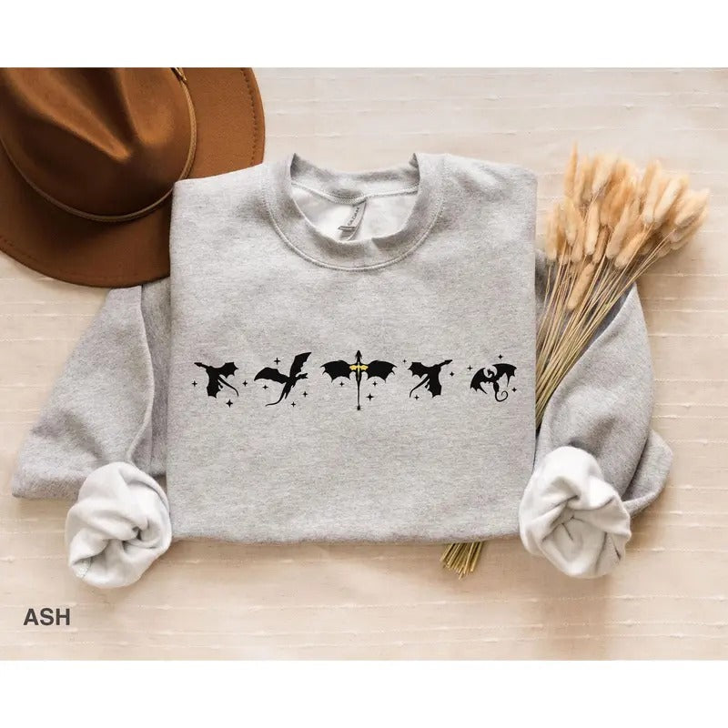 Fourth Wing Sweatshirt, Basgiath War College Sweatshirt, Violet Sorrengail, Bookish Sweatshirt, Xaden Riorson, Fantasy Book Dragon