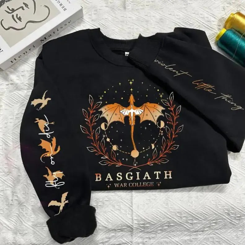 Fourth Wing Sweatshirt, Custom Basgiath War College Sweatshirt, Dragon Rider, Violet Sorrengail,Fantasy Reader,Xaden Riorson,Riders Quadrantstyle{n002}2