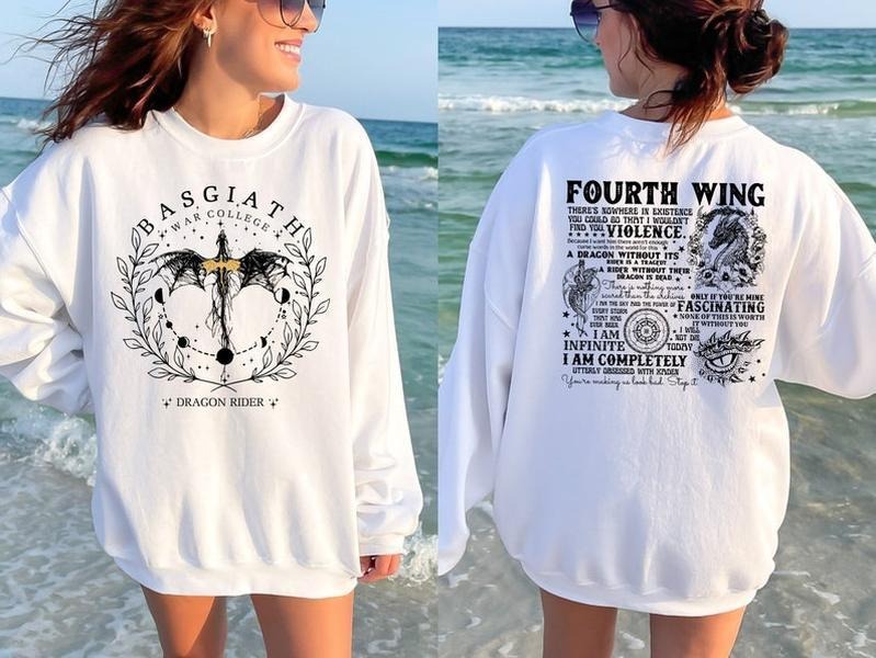 Fourth Wing Sweatshirt, Dragon Rider Sweatshirt, Basgiath War College Shirt, The Empyrean Series,Violet Sorrengail Fantasy Book