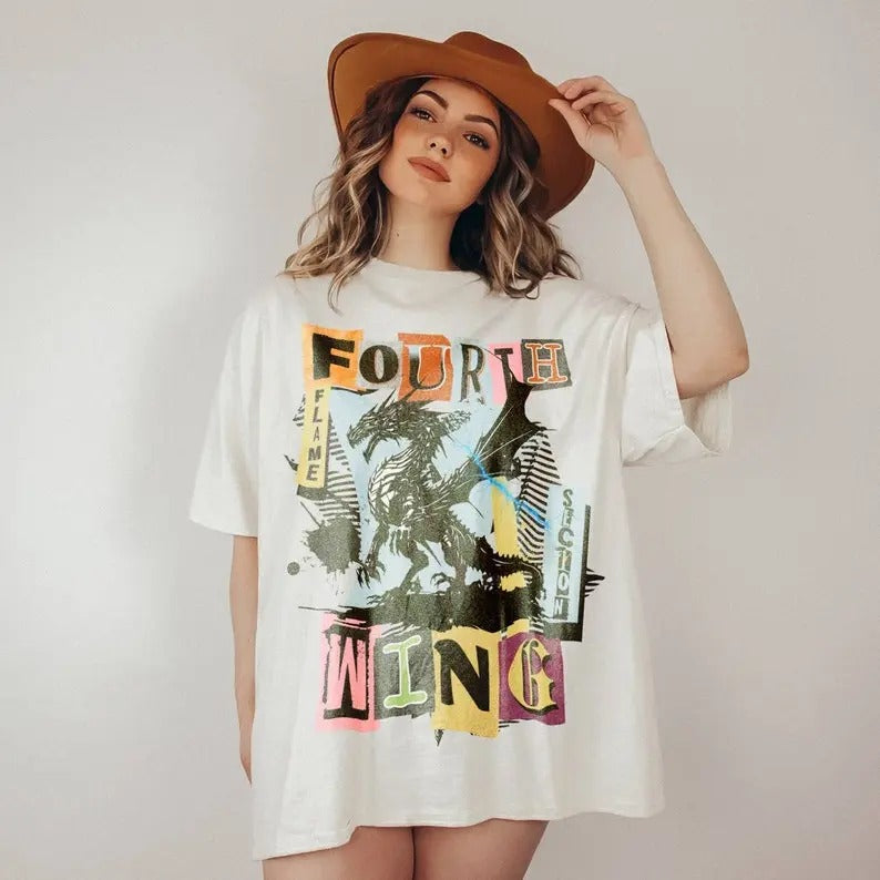 Fourth Wing T-Shirt, Fourth Wing Merch, Iron Flame Shirt, Dragon shirt, Fantasy Reader tee, Bookish Gift, Rebecca Yarros