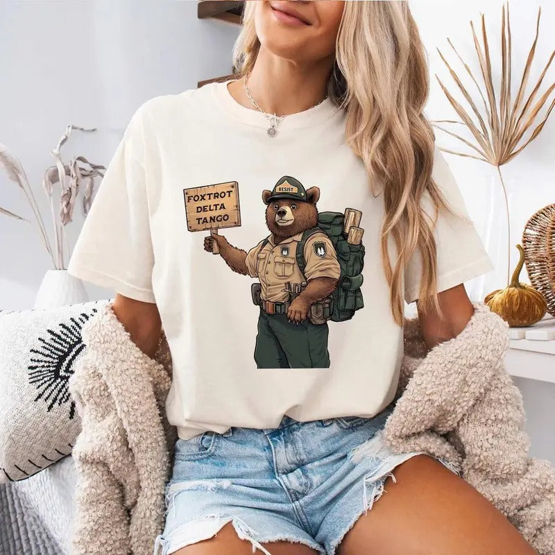 Foxtrot Delta Tango T-shirt, Bear Re.sist Shirt, Environmental Ac.tivism Tee, Protect Our National Parks, Trump Shirt, Save Our Parks