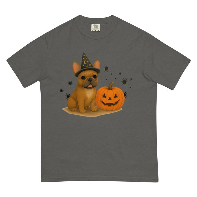French Bulldog Halloween Witchy Dogs Shirt ~ Unisex Apparel Relaxed Fit Printed In The USA Clothing Womenswear Casual Comfort Cotton Top Athletic Boho Chi