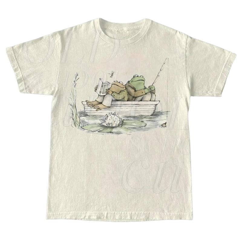 Frog 90s Vintage Graphic Shirt, Retro Toad Tee, Nature Shirt, 2000s Frog T-Shirt, Book Lovers Shirt, Vintage Unisex Oversize Cotton Tee