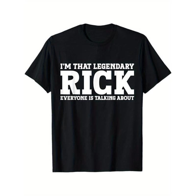Funny 'Rick' Graphic Tee - 100% Cotton, Perfect Gift for Men & Women, Casual Round Neck T-Shirt, Black Made in USA