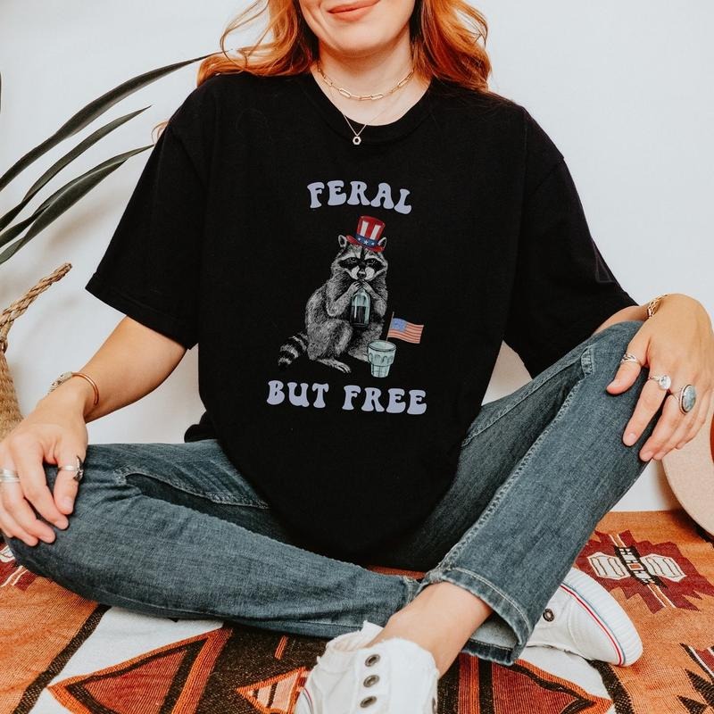 Funny 4th Of July Shirt, Graphic Raccoon Shirt, Independence Day Shirt, Patriotism Shirt, 1776 Shirt, Trendy USA Shirt