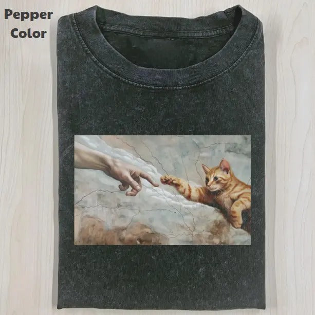 Funny Animal Vintage Graphic Tee, Funny Cat T-Shirt, Animal Shirt, Unisex Meme Cringe Funny Shirt, Menswear Womenswear Streetwear Cotton Comfort