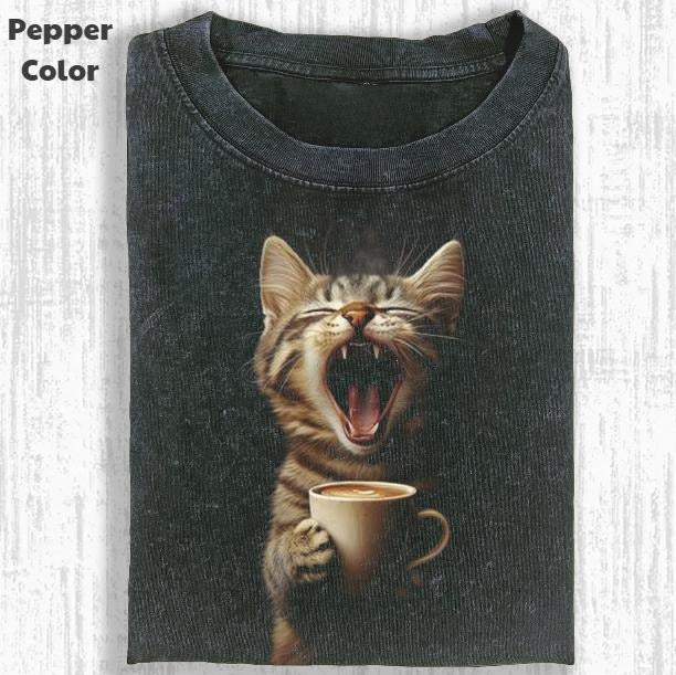 Funny Animal Vintage Graphic Tee, Sleepy Cat T-Shirt, Animal Shirt, Unisex Meme Cringe Funny Shirt, Menswear Womenswear Streetwear Cotton Comfort