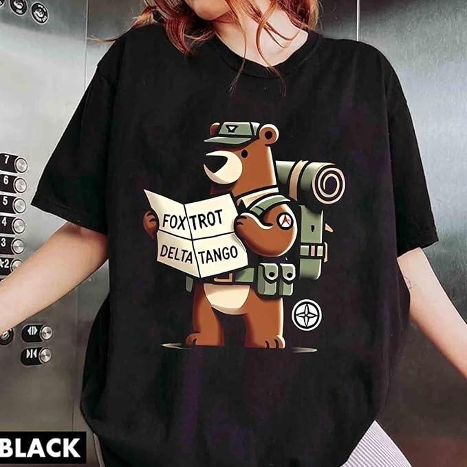 Funny B.ear Reading Foxtrots Deltas Tangos Anti Trump Shirt
