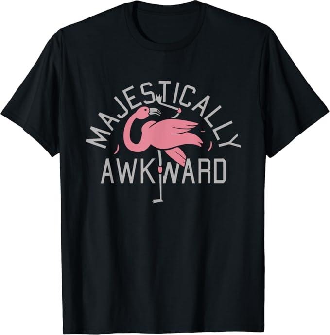 Funny Bar Shirts, Majestically Awkward Pink Flamingo Bar Crawl Shirt Menswear Top - Funny Shirts For Night Out Casual Classic