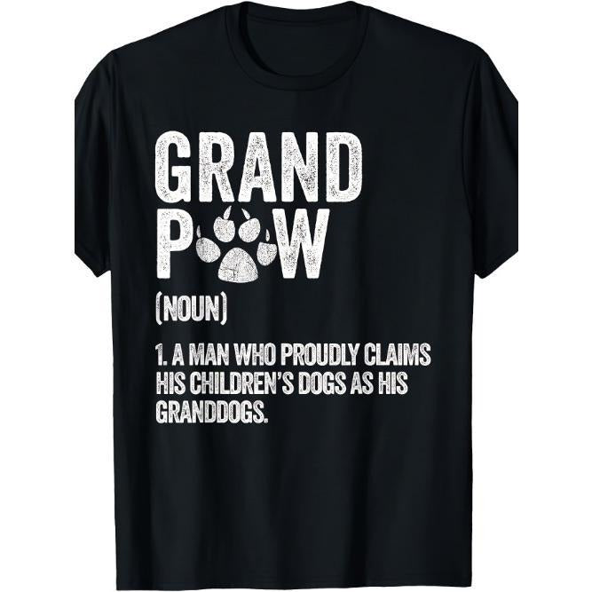 Funny Best Dog Grandpa Ever Grandpaw Apparel Retro Grand Paw T-Shirt Made in USA