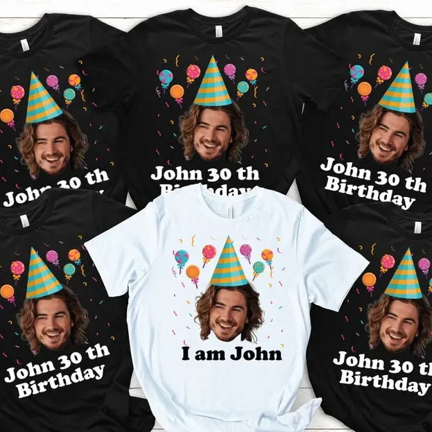Funny Birthday Shirt, Birthday Photo Shirts, Matching Birthday Party Group Shirt, Custom Face Birthday Shirt, Birthday Gift Idea 2024