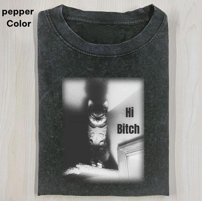 Funny Black Cat Sitting on a Window Sill T-SHIRT, Retro Funny Vintage Tee, Unisex Meme Cringe Funny Dumb Shirt, FUNNY CUTE shirts for women