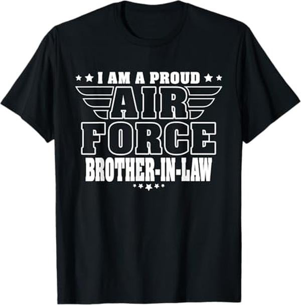 Funny Brother in Law Shirts, Gift For Brother, Proud Air Force Brother-In-Law - Pride Military Bro-In-Law T-Shirt - Menswear Top Womenswear Womenswear