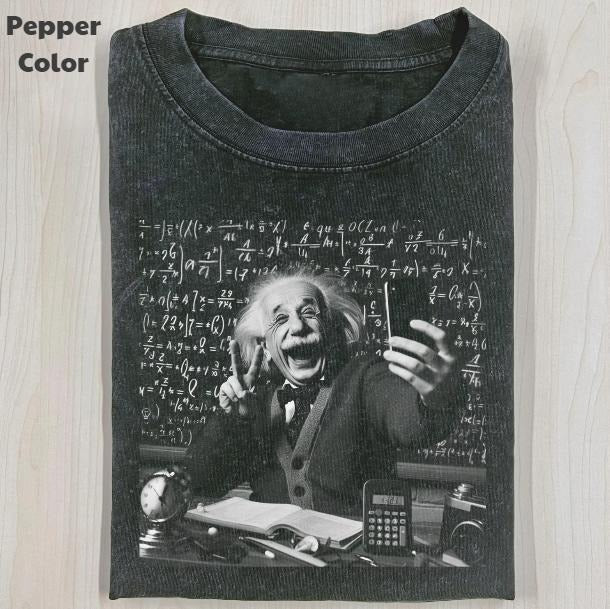 Funny Character Vintage Graphic Tee, Albert Einstein Solve Math T-Shirt, Unisex Meme Cringe Funny Shirt, Menswear...