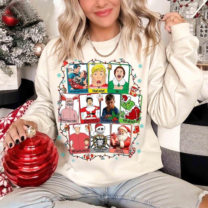 Funny Christmas Movies 90s Sweatshirt Merry Christmas Retro 90s Christmas Movie Classic Holiday Film Art, Christmas Comedy Sweatshirt