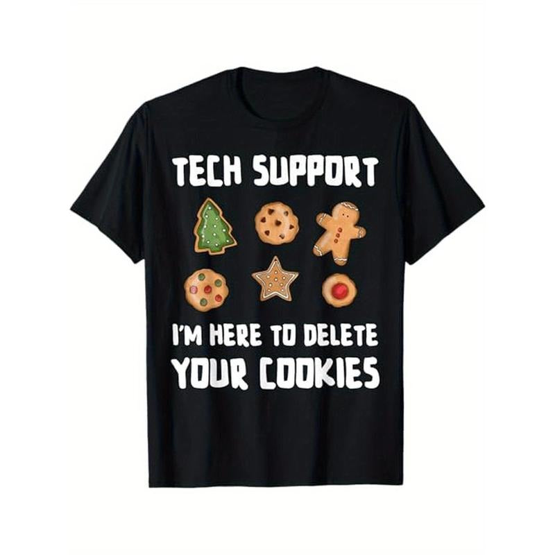 Funny Christmas Tech Support Computer Programmer Developer T-Shirt, 100% Cotton, Gifts for Men Dad Husband Grandpa, S-XXXL, Black made in usa