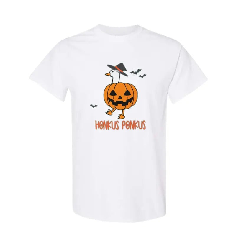 Funny Cowboy Goose Shirt, Honkus-Ponkus! Sweatshirt- Witchy Goose in a Jack-o-Lantern Hoodie, Menswear, Top for Men FAST SHIPPING