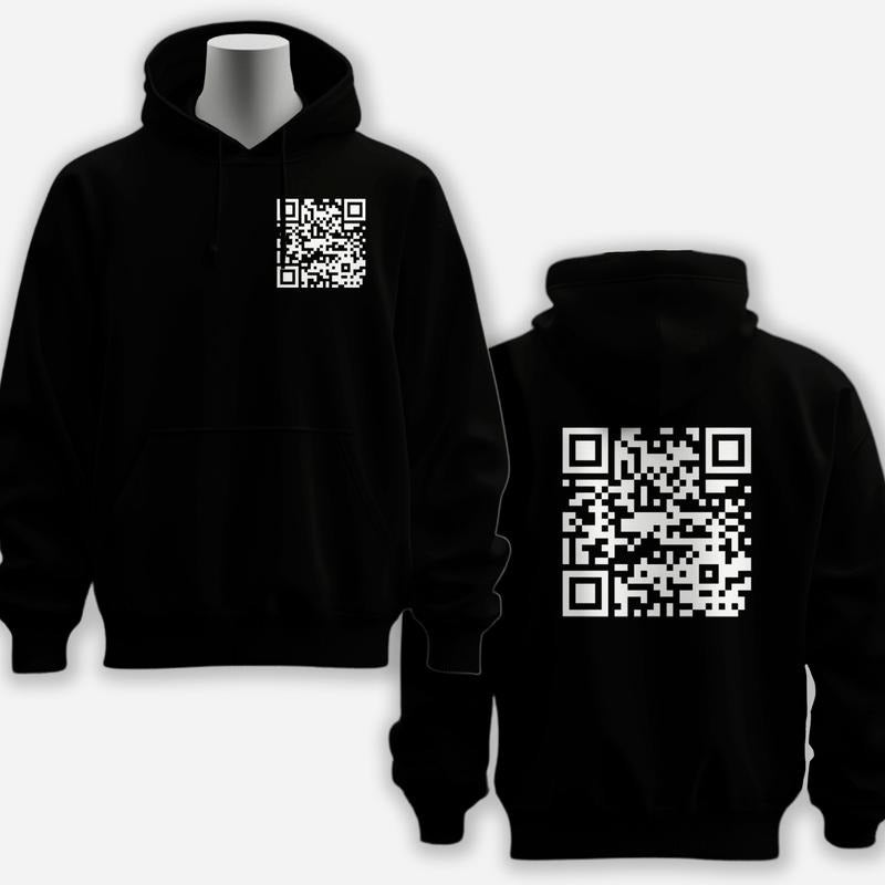 Funny FU QR Code Hoodie - Casual Pullover - Funny Gifts For Men