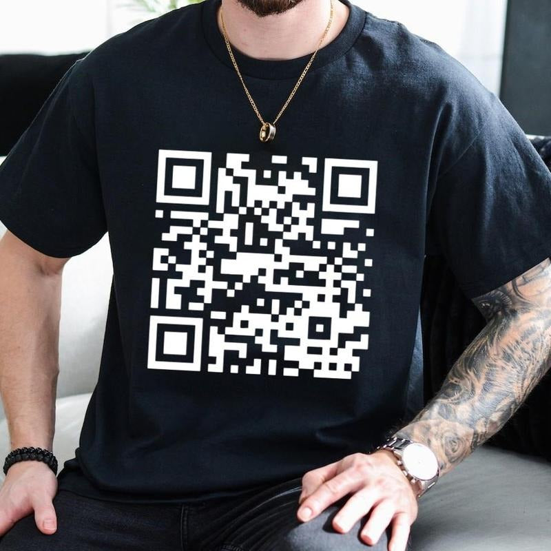 Funny FU QR Code Men's T-Shirt, QR Code T-Shirt, Gifts, Gift For Her, Gift For Him Classic Fabric Top Menswear Birthday