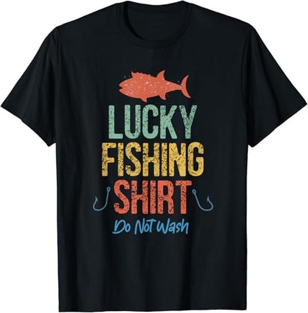 Funny Fishing Shirts, Funny Retro Vintage Lucky Fishing Shirt Do Not Wash Fishers T-Shirt Cotton Fashion Casual Classic