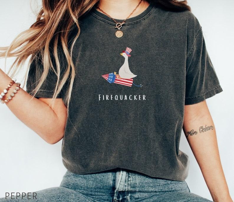 Funny Fourth Of July Shirt, Funny Goose Shirt, Independence Day Tee, USA Shirt, Patriotic Tshirt,Firequacker Shirt,Silly Hoodie, T-shirt and sweater
