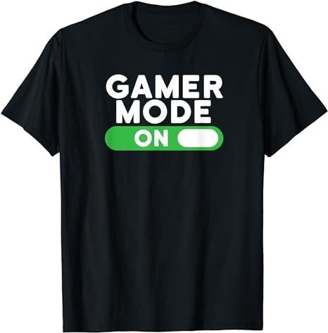 Funny Gamer Shirts, Special Gifts For Gamers, Gamer Mode On Funny Novelty Gaming Video Games T-Shirt Menswear Top Casual Classic