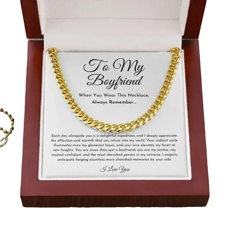 Funny Gifts For Men, Boyfriend Promise Necklace, Boyfriend Promise Gift, Boyfriend Cuban Chain Necklace, Boyfriend Valentine's Gift, Boyfriend Birthday Gift, Necklace With Message Card, Gift For Him, Necklace With Gift Box, Gifts For Birthday