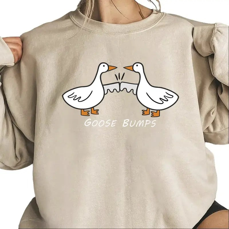 Funny Goose Bumps Hunting Season Sweatshirt 90s Deer Dog Hunter Retro T-shirts Unisex Hoodie Pullover Cotton