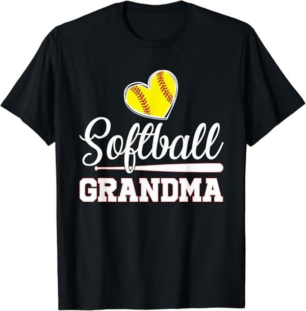 Funny Grandma Shirt, Gift For Grandmother, Funny Softball Grandma Baseball Lover Women Mother's Day T-Shirt Casual Cotton Top