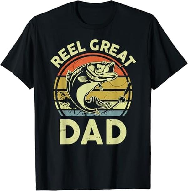 Funny Grandpa Shirt, Gift For Grandfather, Funny Reel Great Dad-Shirt Cool Papa Grandpa Bass Fishing T-Shirt Menswear Casual Cotton Top