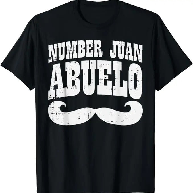 Funny Grandpa Shirt, Gift For Grandfather, Number One Juan Abuelo Spanish Fathers Day Mexican Grandpa T-Shirt Menswear Casual Cotton Top