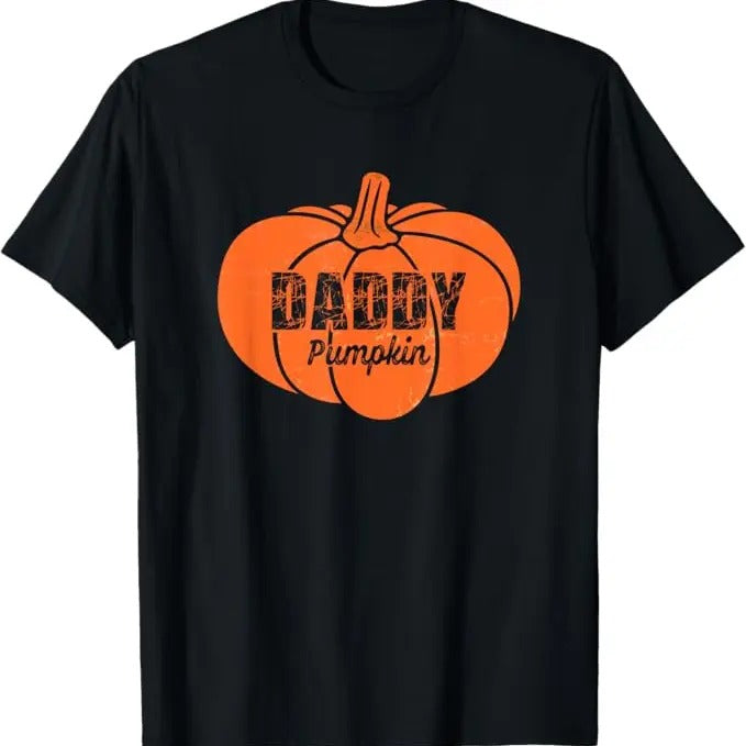 Funny Halloween Shirts For Men, Daddy Pumpkin Matching Family Halloween Thanksgiving Group T-Shirt Menswear - Available from size S to 5XL