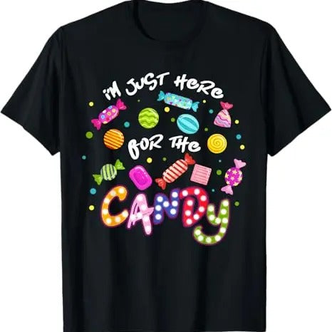 Funny Halloween Shirts For Men, I'm Just Here For The Candy Funny Halloween Trick or Treat T-Shirt Menswear - Available from size S to 5XL