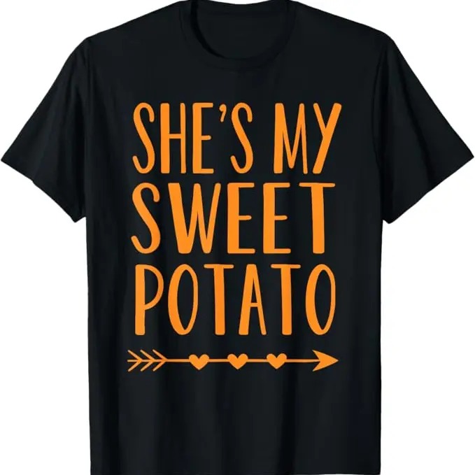 Funny Halloween Shirts For Men, She's My Sweet Potato Thanksgiving Halloween Matching Couple T-Shirt Menswear - Available from size S to 5XL