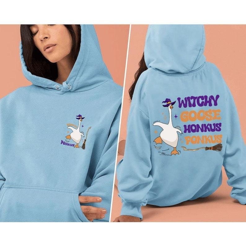 Funny Halloween Witchy Goose Shirt, Honkus Ponkus Sweatshirt, Silly Goose T-Shirt, Silly Goose Halloween Hoodie, Sweatshirt, Hoodie