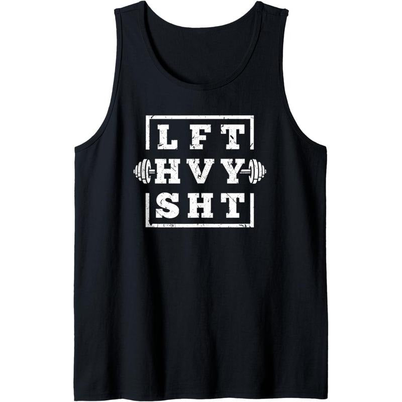 Funny Lift Heavy Shit Weightlifting Tank Top Made in USA