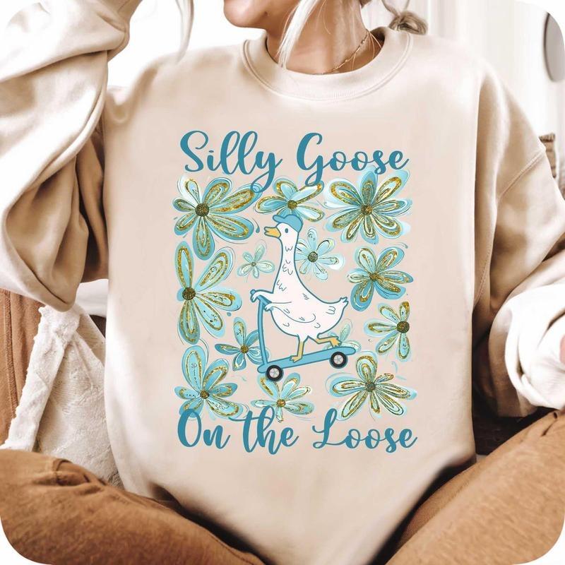 Funny Mama Goose Shirt, Sorry I'm Late I Was Dilly Dallying Goose Shirt Sarcastic Retro Shirt, Preppy Girly Shirt, Design Png, Boho Flora